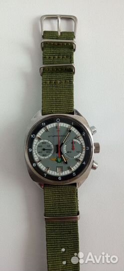 Часы лётчиков 3133, 3017.Золотые с прыгающей секун