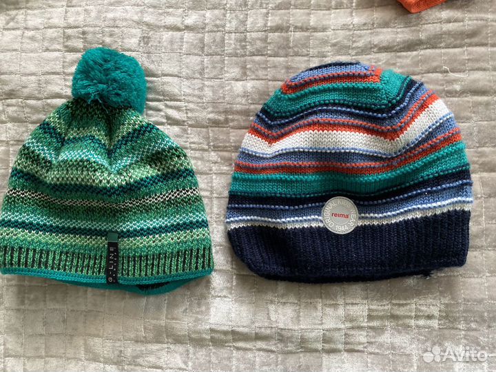 Шапки детские, рейма б/у, зеленая новая