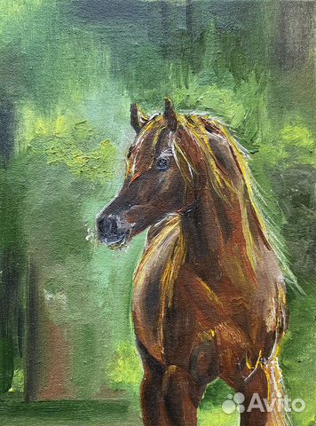 Картина маслом «Лошадка» 15x20