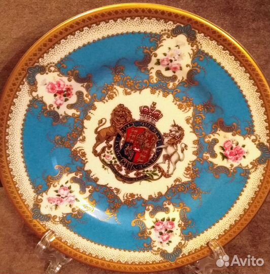 Антикварная тарелка фарфор золотая роспись