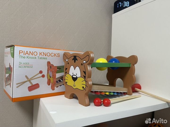 Игрушка стучалка и ксилофон 2 в 1 с молотком