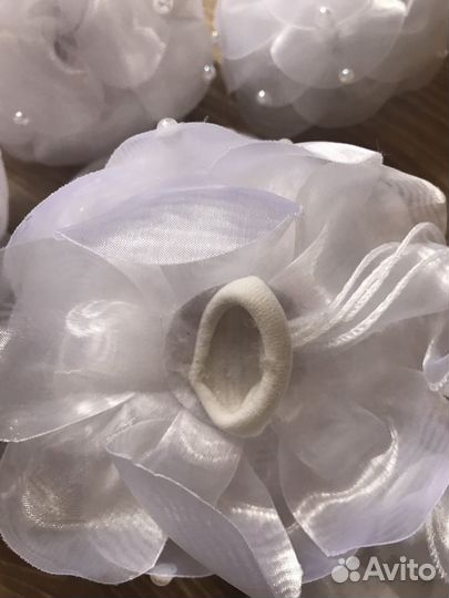 Банты для волос белые