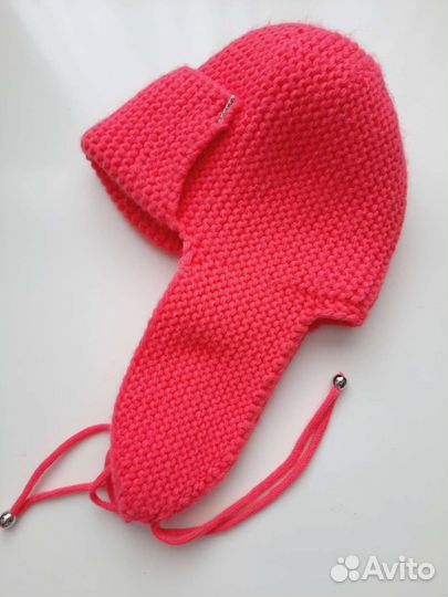 Шапка женская вязаная на флисе