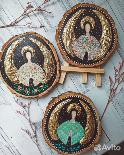 Картина Ангел, роспись на спиле