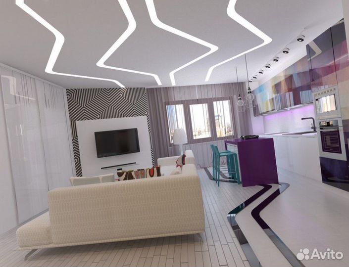 Установка натяжных потолков