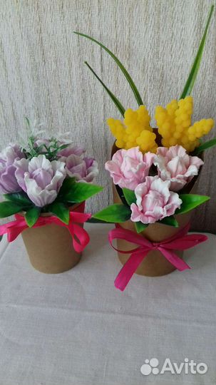 Букет цветов из мыла. Ручная работа