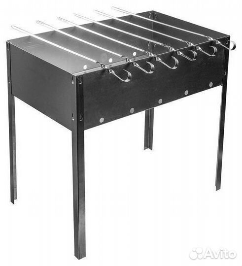 Мангал разборный с 6 шампурами, 50х30х50 см