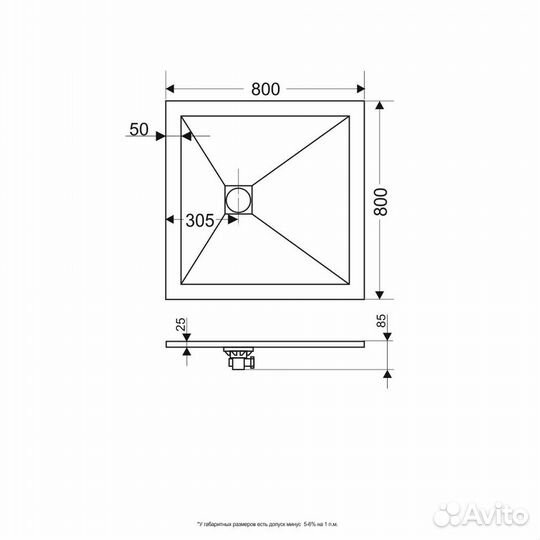 Душевой поддон RGW ST-G Stone Tray 80x80