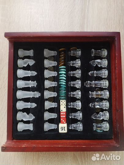 Набор шахматы, шашки, нарды 21*21