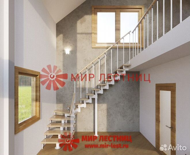 Г-образная модульная лестница