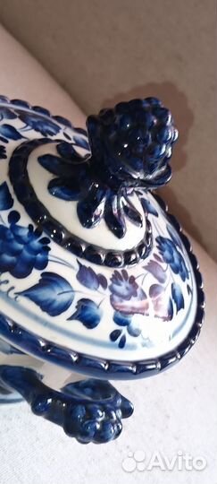 Гжель ваза сахарница конфетница масленка шкатулка