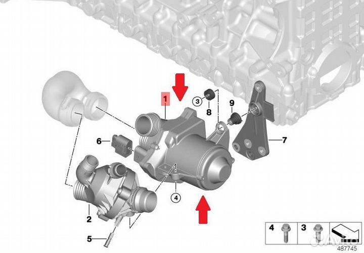 Насос водяной Bmw X1 E84