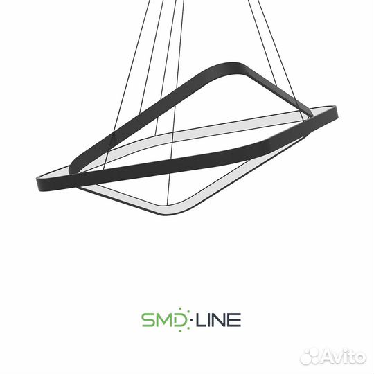 Светодиодная люстра в форме 2-х Квадратов