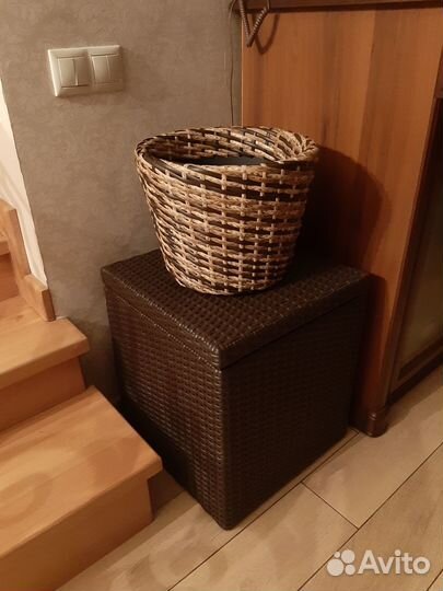 Кашпо для цветов уличное из искуственного ротанга