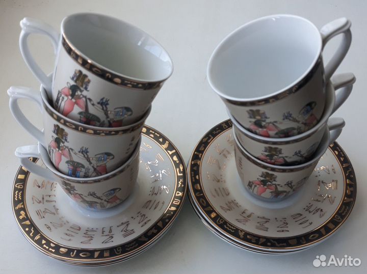 Фарфоровые кофейные пары.Египет.Комплек 6 шт.Новые