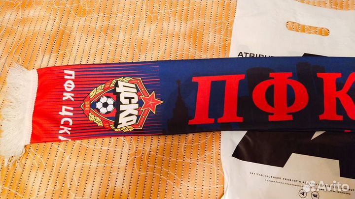 Шарф шёлковый летний болельщика цска