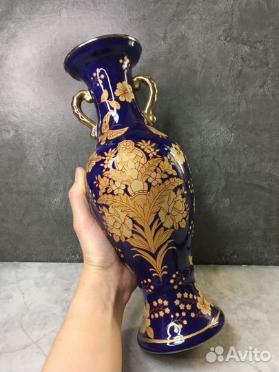 Керамическая ваза кобальт