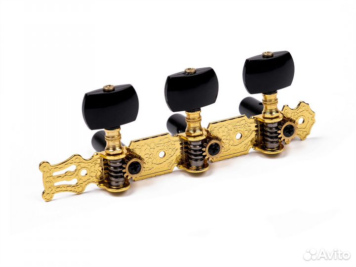 Комплект колковой механики на планке, позолоченный