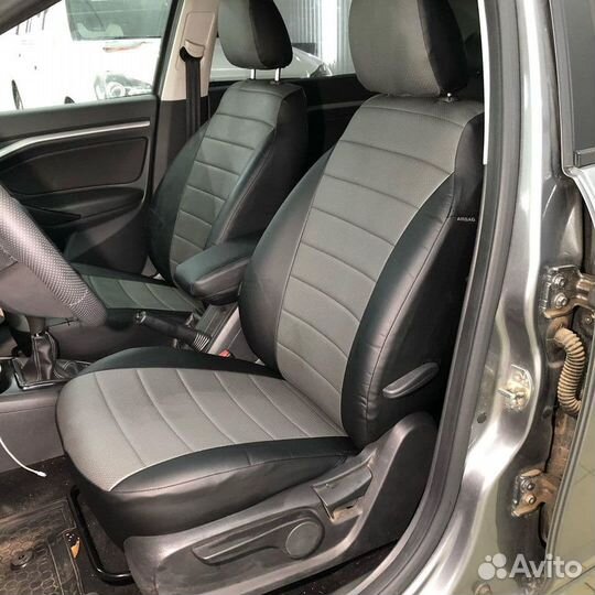 Чехлы Автопилот LADA Vesta Черные+Серые полоски