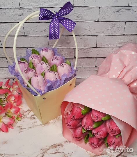 Тюльпаны съедобные из зефира