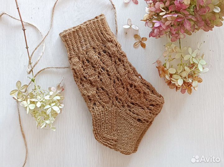 Носки вязаные женские, шерстяные, ручной работы