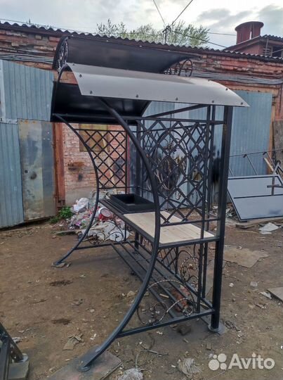 Мангальная зона с крышей новинка