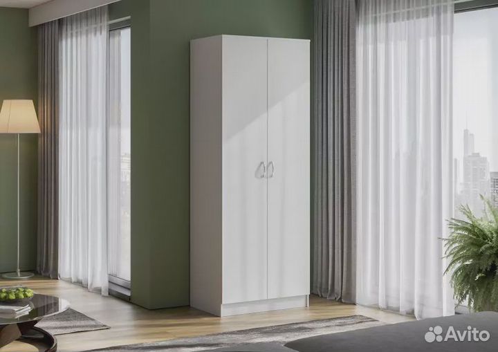 Шкаф распашной Ронда (Бася) 2д белый в наличии