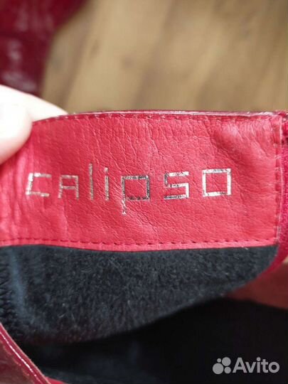 Лаковые алые сапоги Calipso