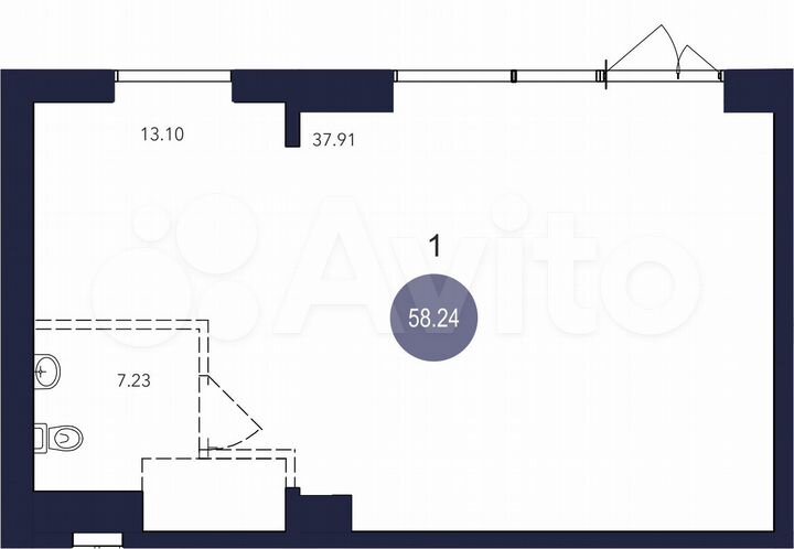 Свободного назначения, 58.24 м²