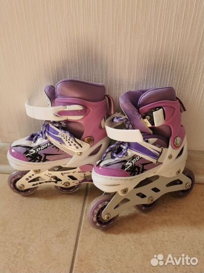 Роликовые коньки детские раздвижные, размер 25-28