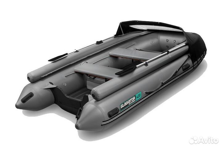 Лодка Gladiator E 450 X; серая