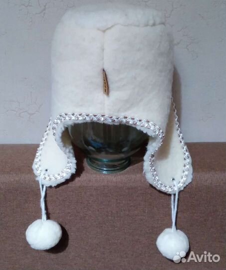 Шапка ушанка+шарф из натуральной шерсти