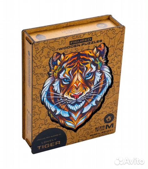 Фигурный пазл Unidragon, Милый Тигр, размер Medium