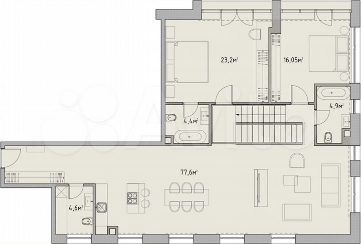 2-к. квартира, 133,3 м², 5/5 эт.