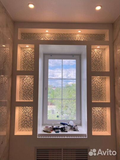 Механизированная штукатурка под маяк