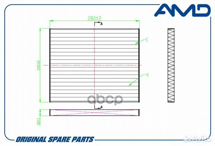 Фильтр салона угольный nissan (Teana L33R) (201