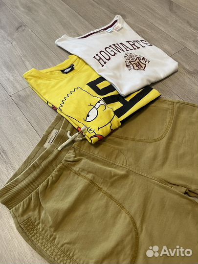 Вещи пакетом на мальчика 2 футболки и шорты р 152