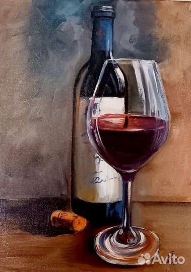 Картина маслом на холсте 'Винишко 