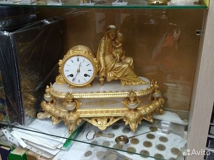 Антикварные Каминные Часы 19 век Франция