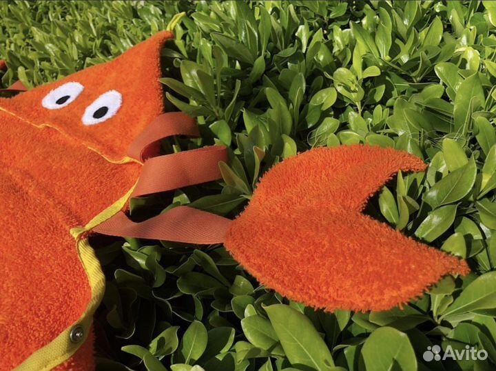 Полотенце детское пляжное с капюшоном новое