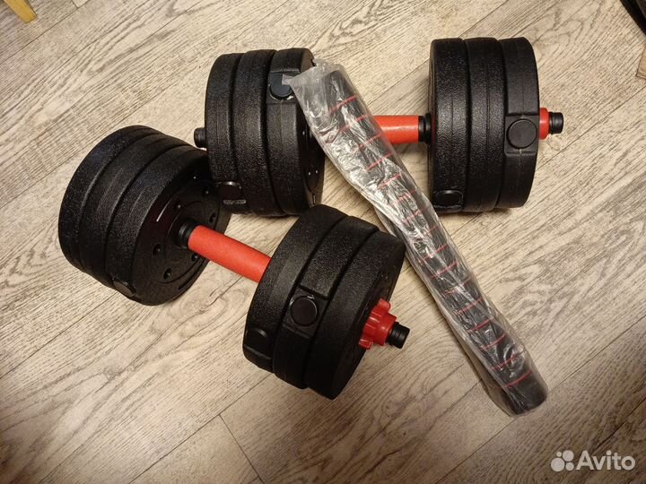 Новые разборные гантели со штангой 2х9 кг