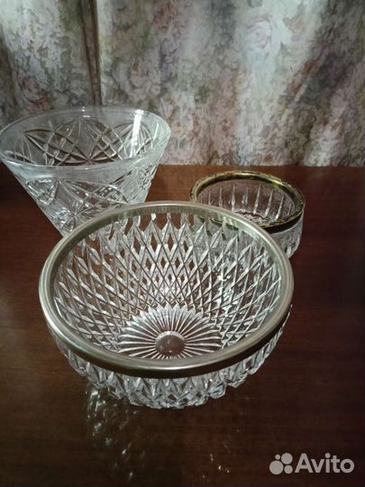 Ваза для фруктов, салатницы СССР хрусталь