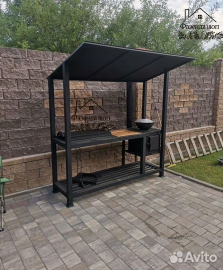 Мангал с печью под казан