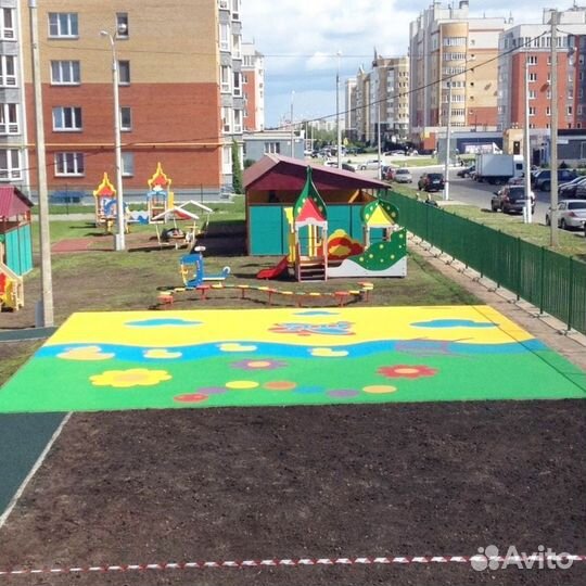 Резиновое покрытие площадок под ключ
