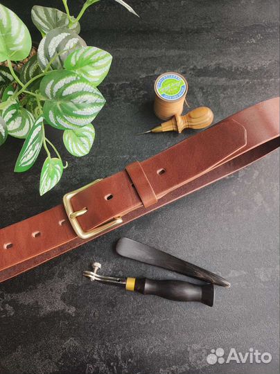 Очень толстый ремень из натуральной кожи