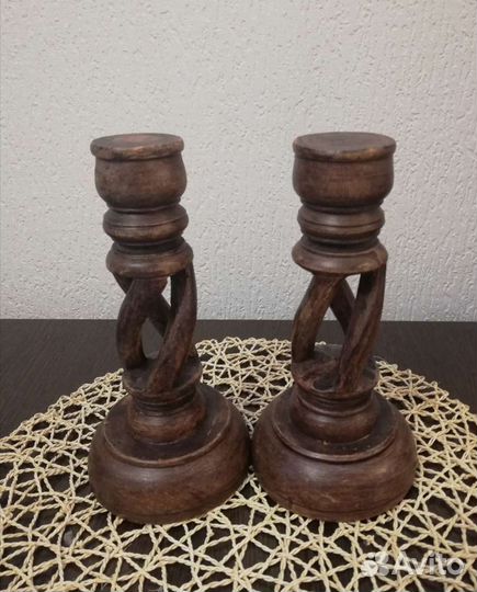 Подсвечники из дерева