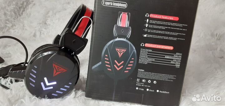 Наушники игровые Cyber A1 Подсветка Микрофон 2Jack