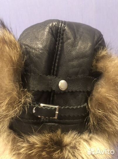 Шапка натуральная кожа и мех