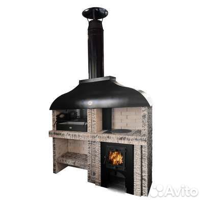 Печь для барбекю, кирпичная 