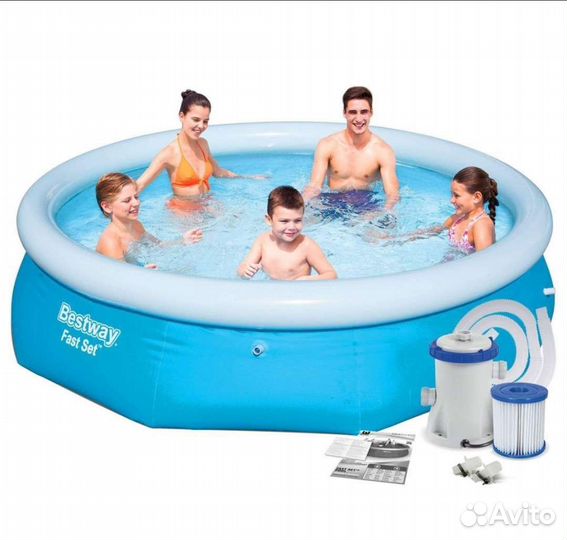 Бассейн Bestway с фильтр насосом, 305х76 см(Новый)